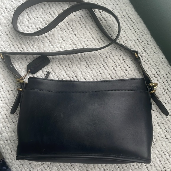 Vintage Coach - slim equestrian, Black Leather...